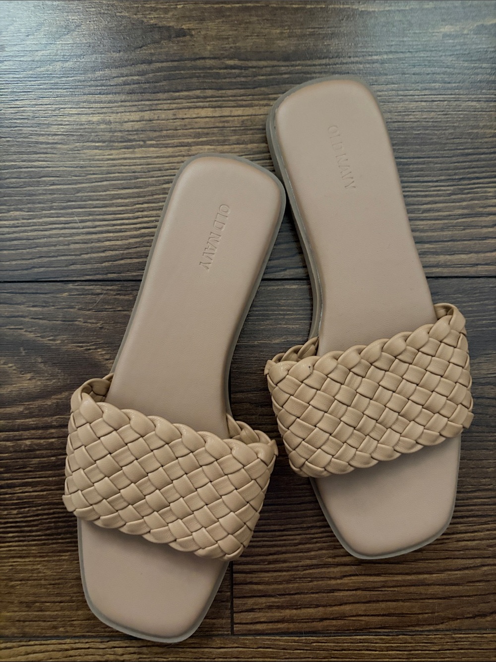 Old Navy Tan Braided Slide Sandals